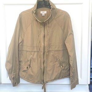 LOFT lightweight utility/ bomber jacket khaki Large petite